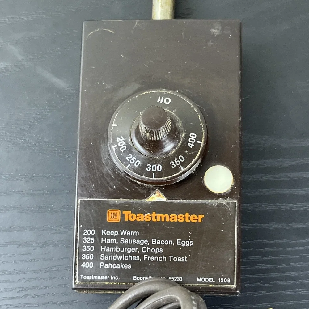 Vintage Toastmaster 1226 Heat Control Probe 1500W Skillet Griddle Cord